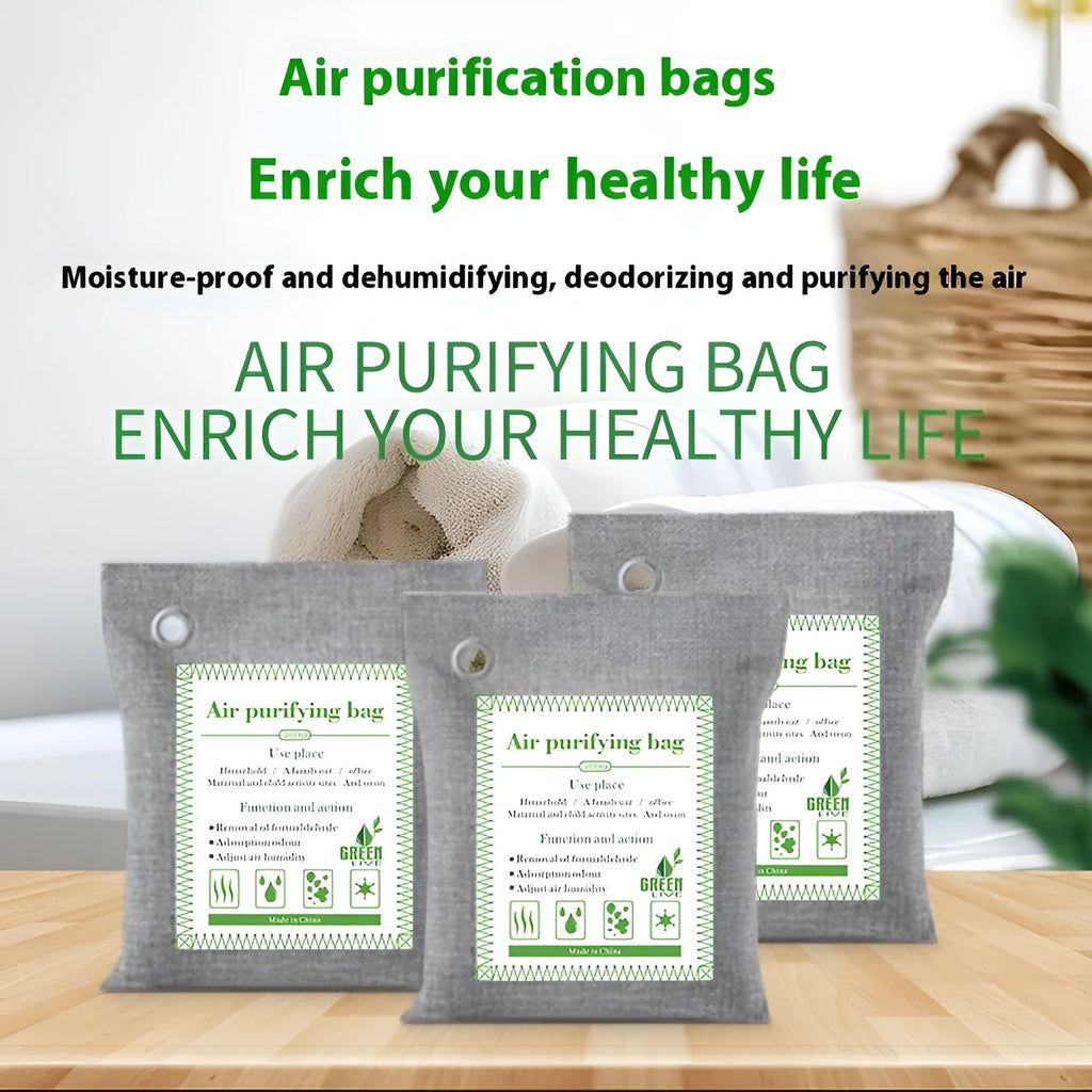 Bamboo charcoal wrapped activated carbon bags for formaldehyde removal in 100g, 200g and 500g sewing styles