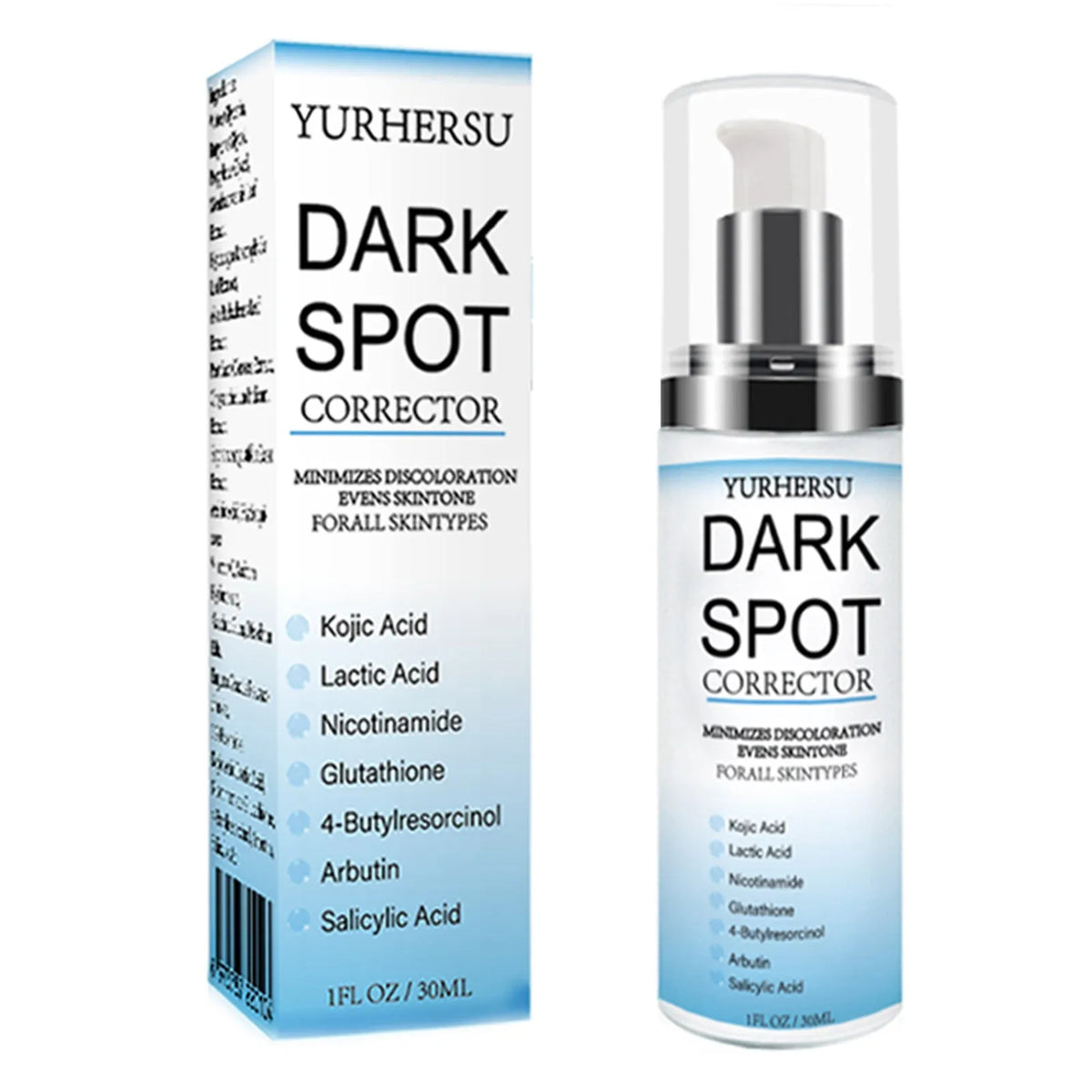 Bottle of spot lightening essence for brightening, moisturising, and tightening skin