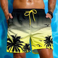 Men's loose board swimming trunks in polyester with medium elastic waistband