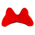 Plush bow helmet decoration in red, pink, or rose for motorcycle and ski helmet customisation