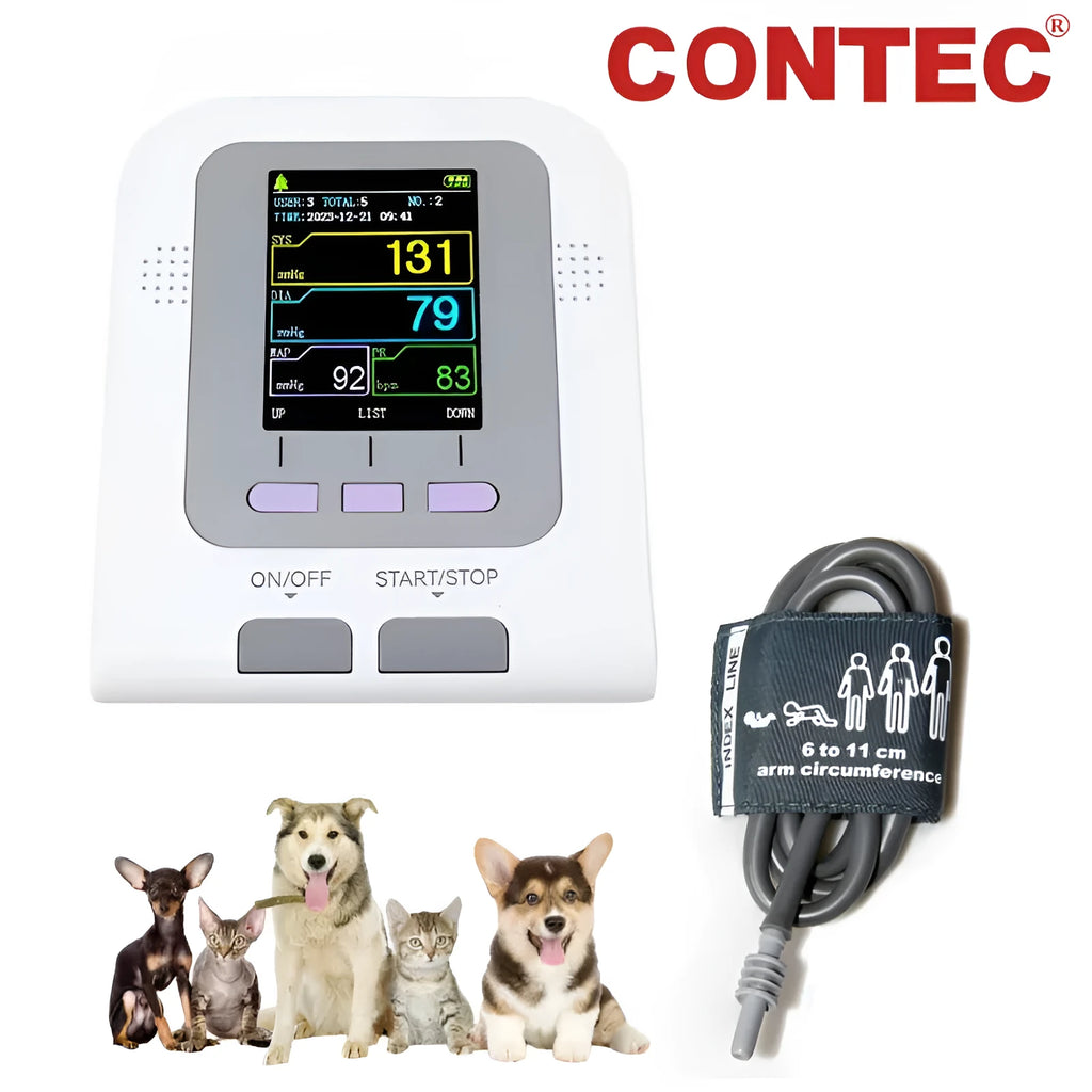CONTEC08A VET veterinary digital blood pressure monitor with colour screen and cuff