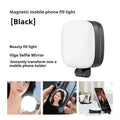 Black and white mobile phone magnetic selfie fill light with adjustable settings