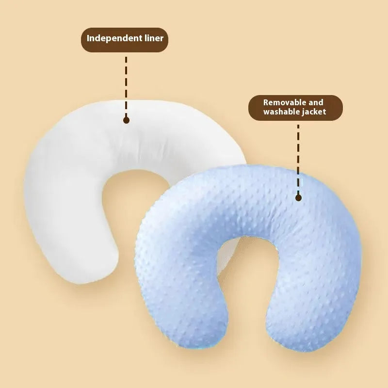 Nursing pillow for breastfeeding mothers in grey, blue, pink, or yellow colour options