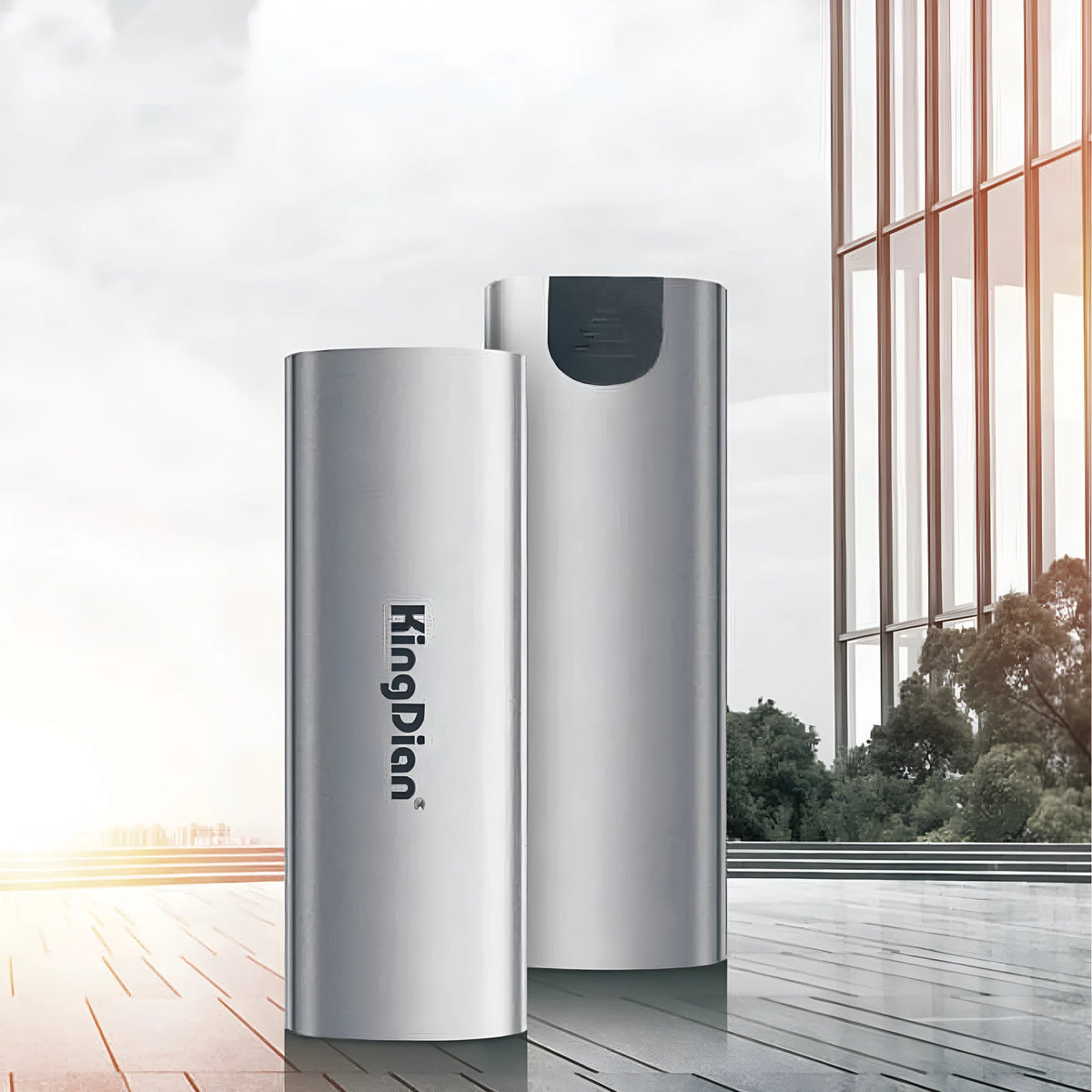 Grey USB 3.0 mobile SSD hard drive for direct smartphone connection