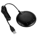 Black square USB condenser microphone for conference calls and gaming voice chat