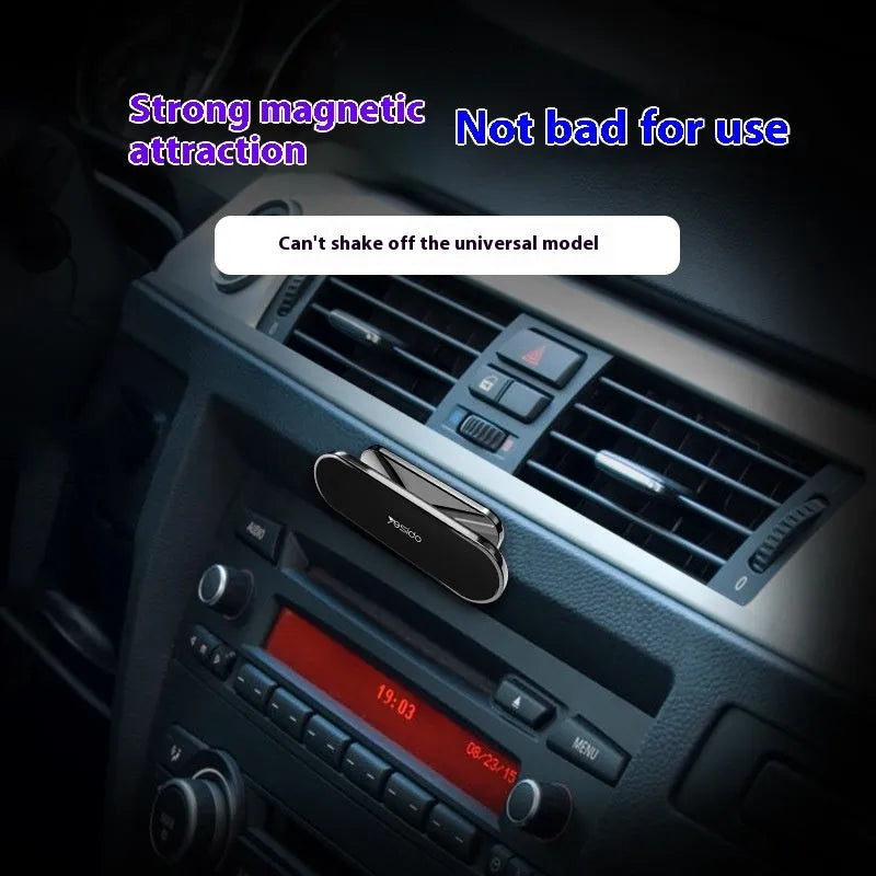 360 degree rotary magnetic phone holder bracket in black and grey with adhesive mount, zinc alloy and N50 magnet.