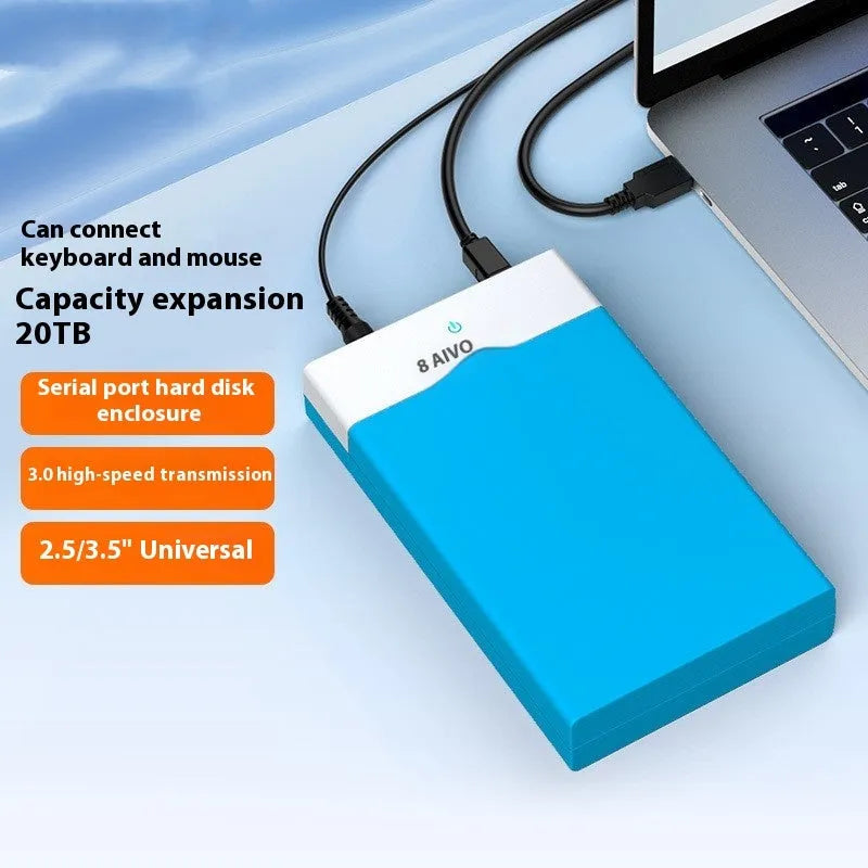 USB 3.0 SATA hard disk box for 3.5-inch drives with slide cover in multiple colour options