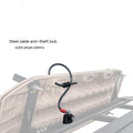 Roof platform steel cable lock with plastic sheathed strand for outdoor equipment security