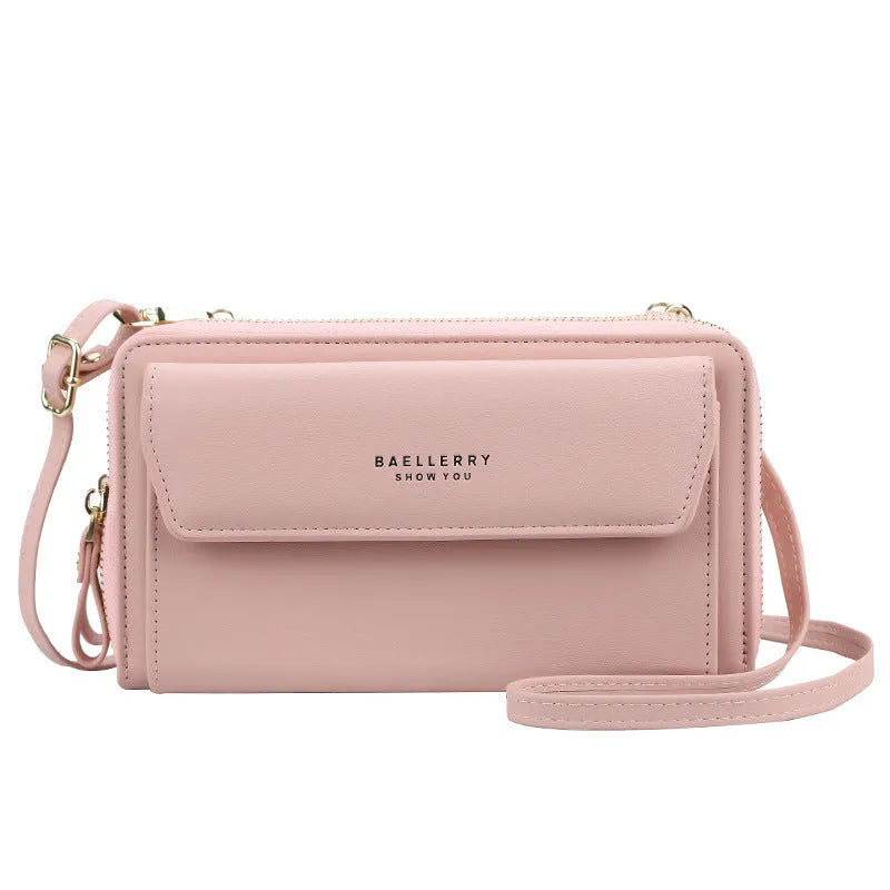 Soft PU leather ladies long wallet with double zipper in a choice of six colours