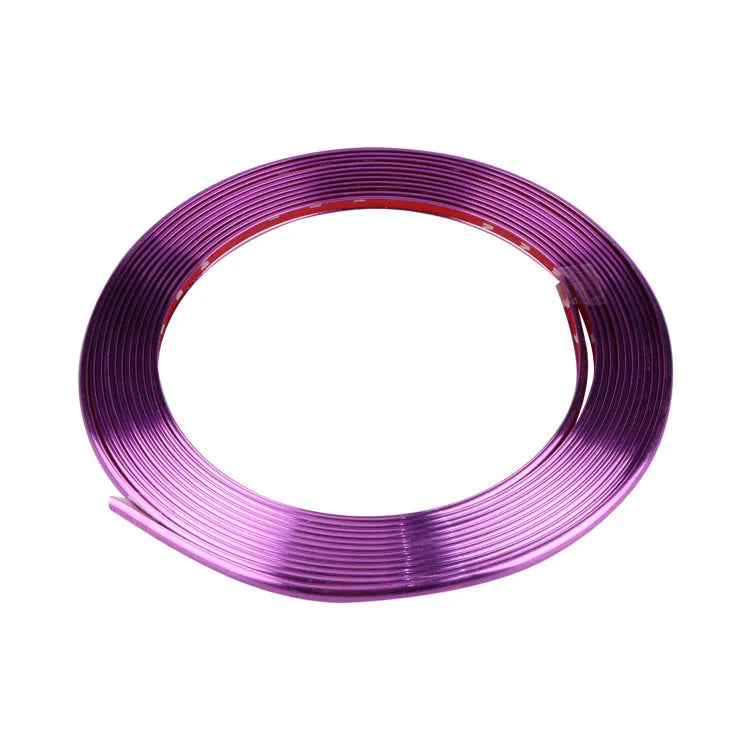 Electroplated purple PVC wheel trim roll with anti-collision strip for car decoration