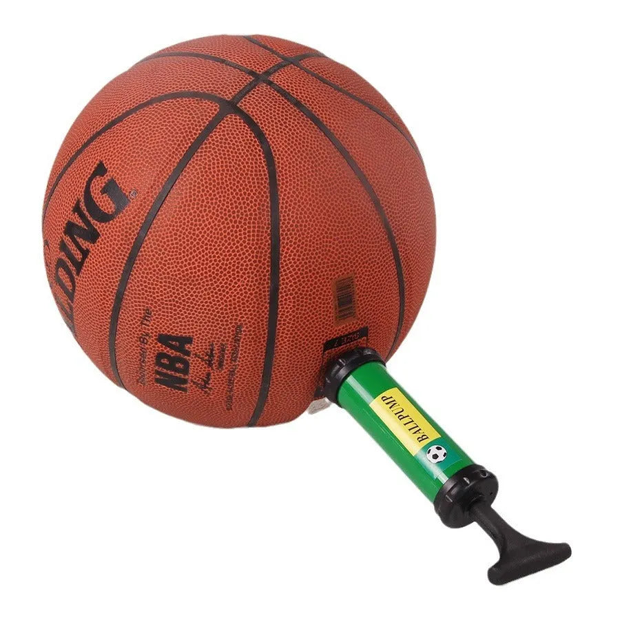 Manual plastic pump cylinder for inflating sports balls and balloons in mixed colours
