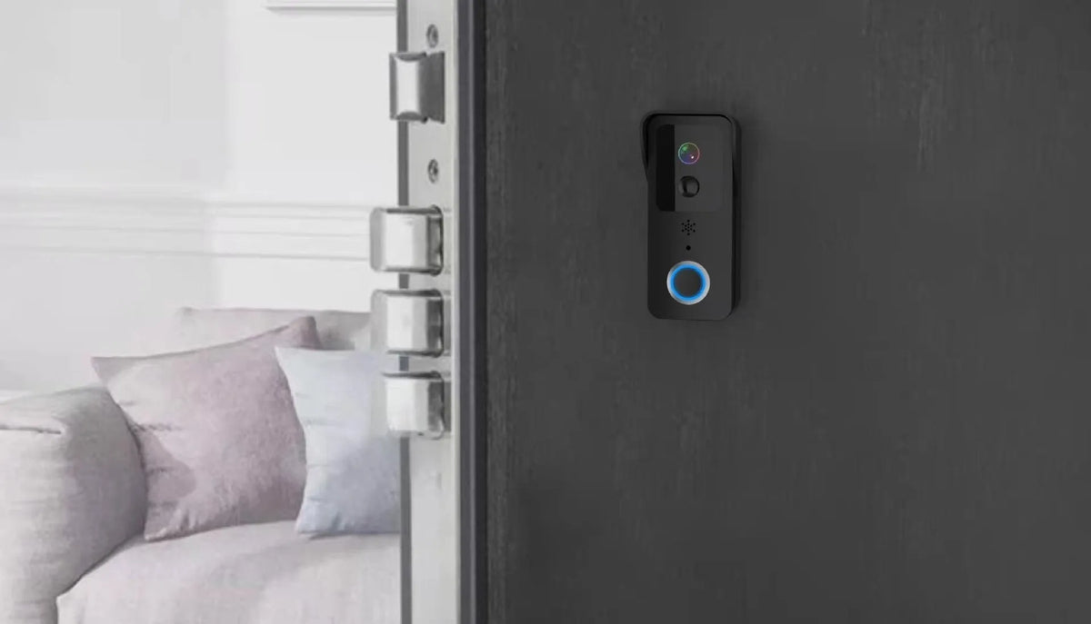 Smart home waterproof visual doorbell with HD camera and 18650 battery compartment