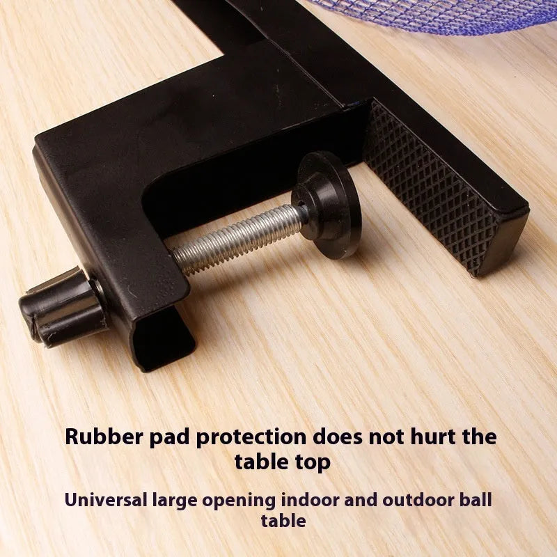 Universal table tennis net post clamp with thickened design for open grid frame tables