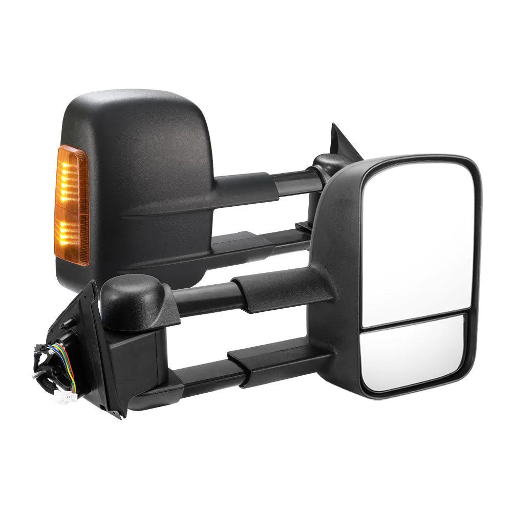 Black electric exterior rear view mirror with light for Nissan D23 NP300 2015-on models