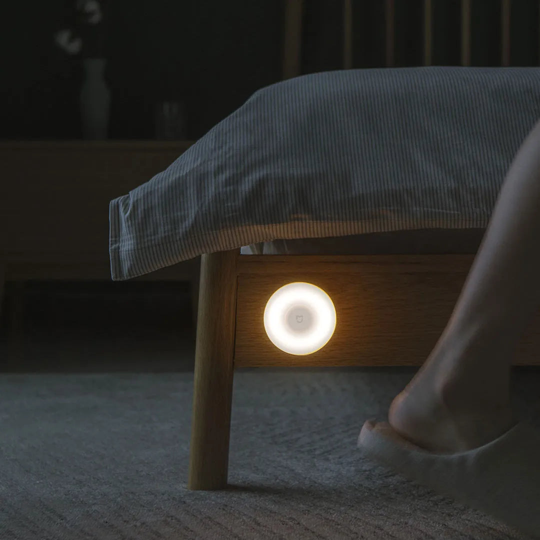 White modern bedside table lamp with Bluetooth and human body induction sensor