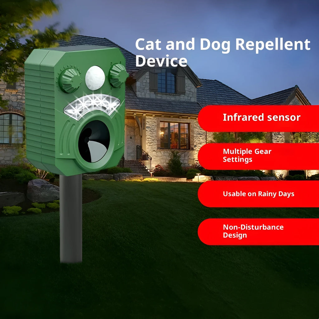 AR33 ultrasonic animal repeller for outdoor garden, patio and yard use