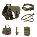 Six-piece tactical dog training vest set in polyester with harness system