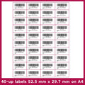 Pack of blank white A4 FBA barcode label paper sheets showing different grid size options.