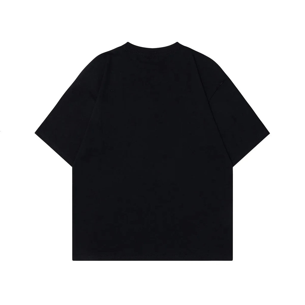 Men's pure cotton short-sleeved t-shirt in loose fit, shown in black and melange grey colours