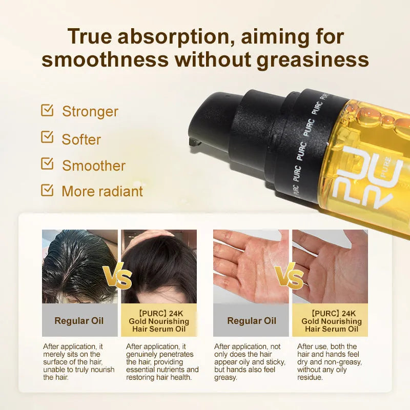 50ml yellow essential oil bottle for curly hair split end and scalp care