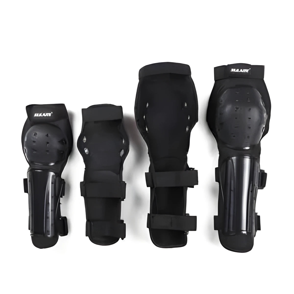Black adults protective gear set with PE rubber shell, EVA foam, Velcro and elastic webbing, free size