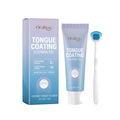 Tongue cleaning gel 50g tube with mint formula and matching tongue scraper brush for oral hygiene