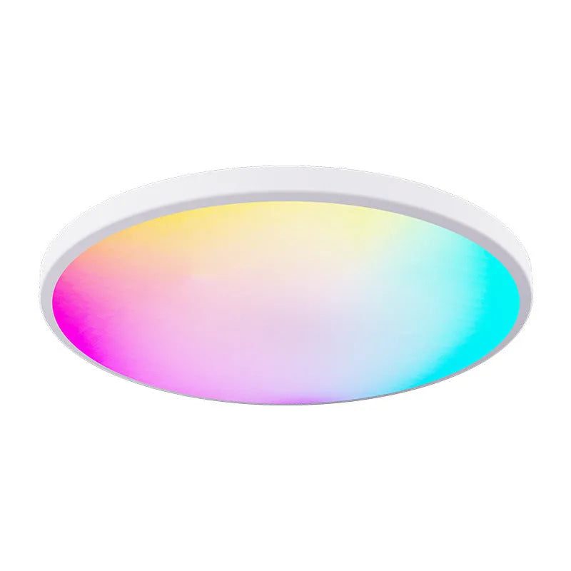 Black or white intelligent Bluetooth ceiling lamp with RGBCW colour control and adjustable white light