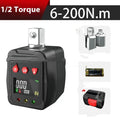 Digital torque meter with display, 1/2 square drive, and case.