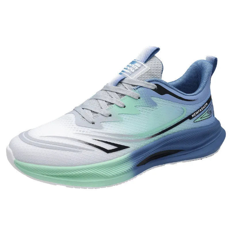 Low-top men's casual shoes with woven mesh upper and rubber sole in solid colours.