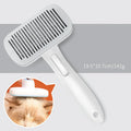 Automatic pet hair removal comb in blue for dogs and cats with one-click removal technology