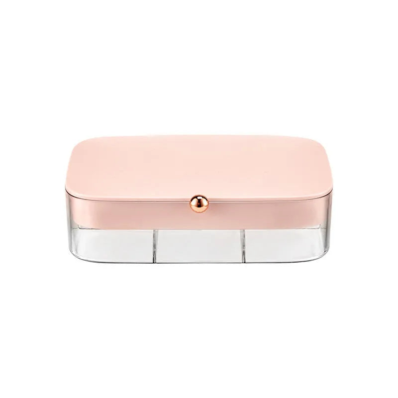 Modern minimalist jewelry storage box in green colour with multi-layer compartments for organisation