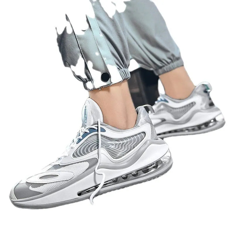 Men's height increasing casual shoes with breathable air cushion in Space Black colour