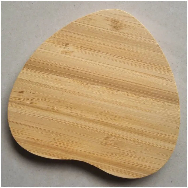Square brown bamboo-finish 5W wireless charging pad with QI certification