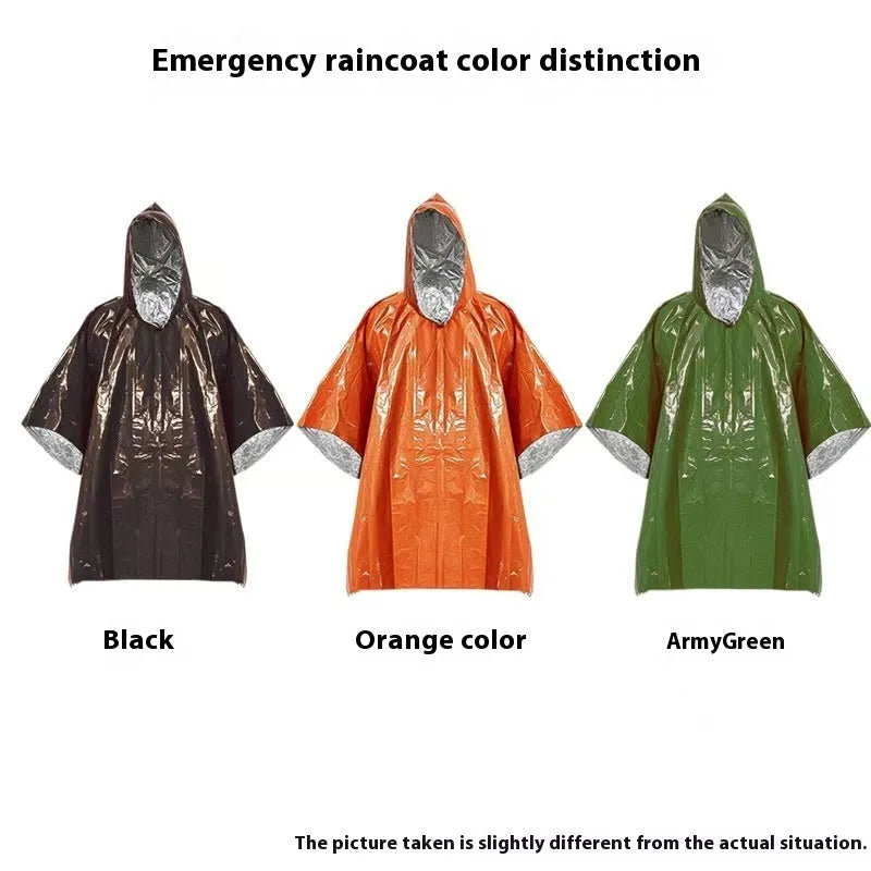 Orange and army green cross-country running raincoat measuring 100 by 130 centimetres