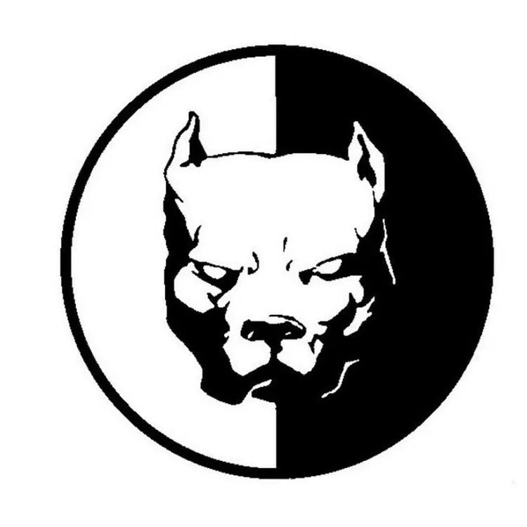 Bulldog pattern reflective car sticker measuring 12x12cm in black, white or red colours
