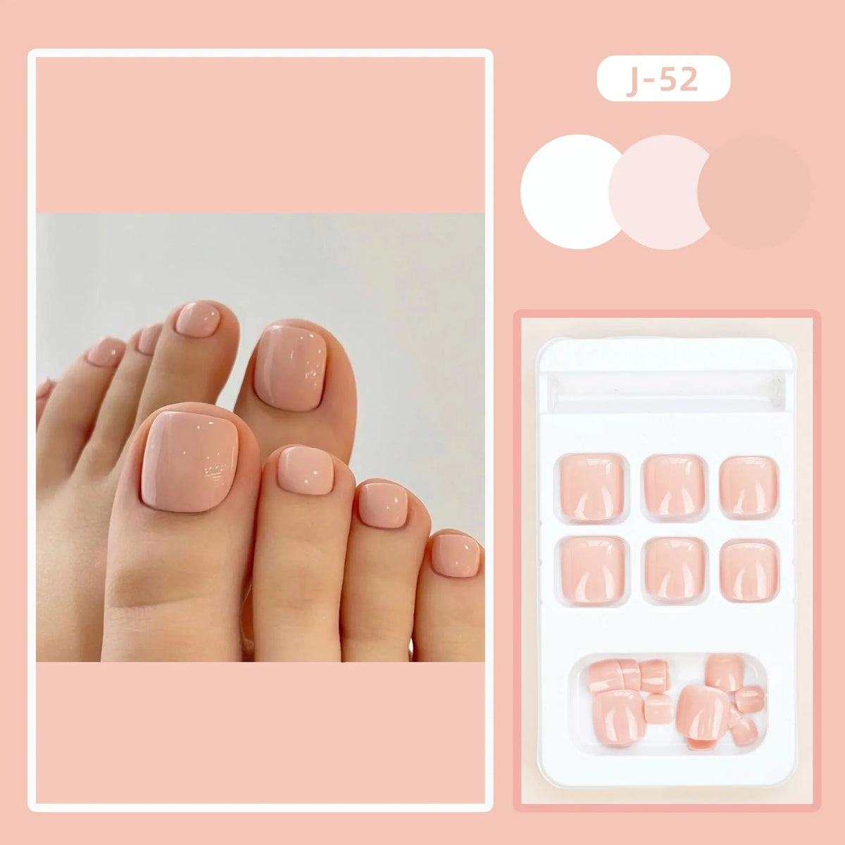 Skin colour feet J-52 plastic toe nail stickers with glue, ins style finished product.