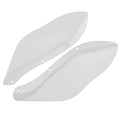 Pair of left and right black ABS plastic side wing head covers for Harley Davidson motorcycle.