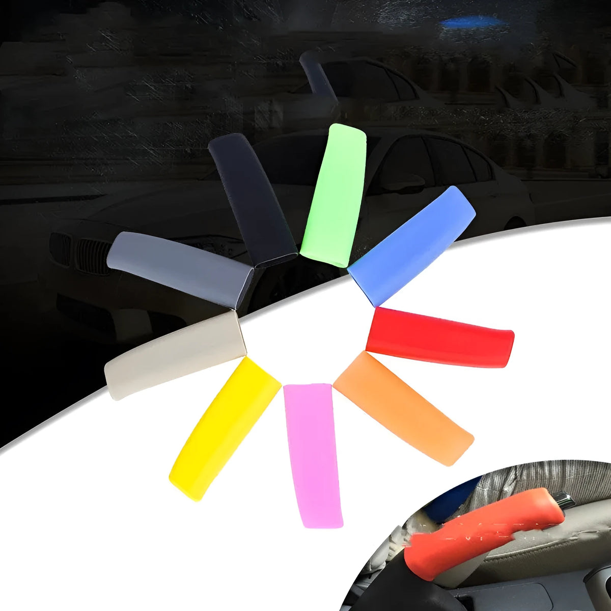 Silicone handbrake sleeve for manual and automatic vehicles in five colour options