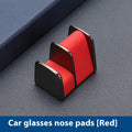 Car dashboard sunglasses clip nose pad holder in zinc alloy leather construction