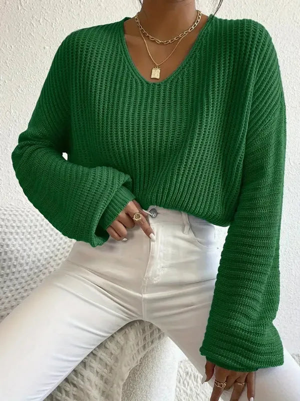 Women's solid colour polyester pullover top in black, pink, green, sky blue, or dark red with long sleeves