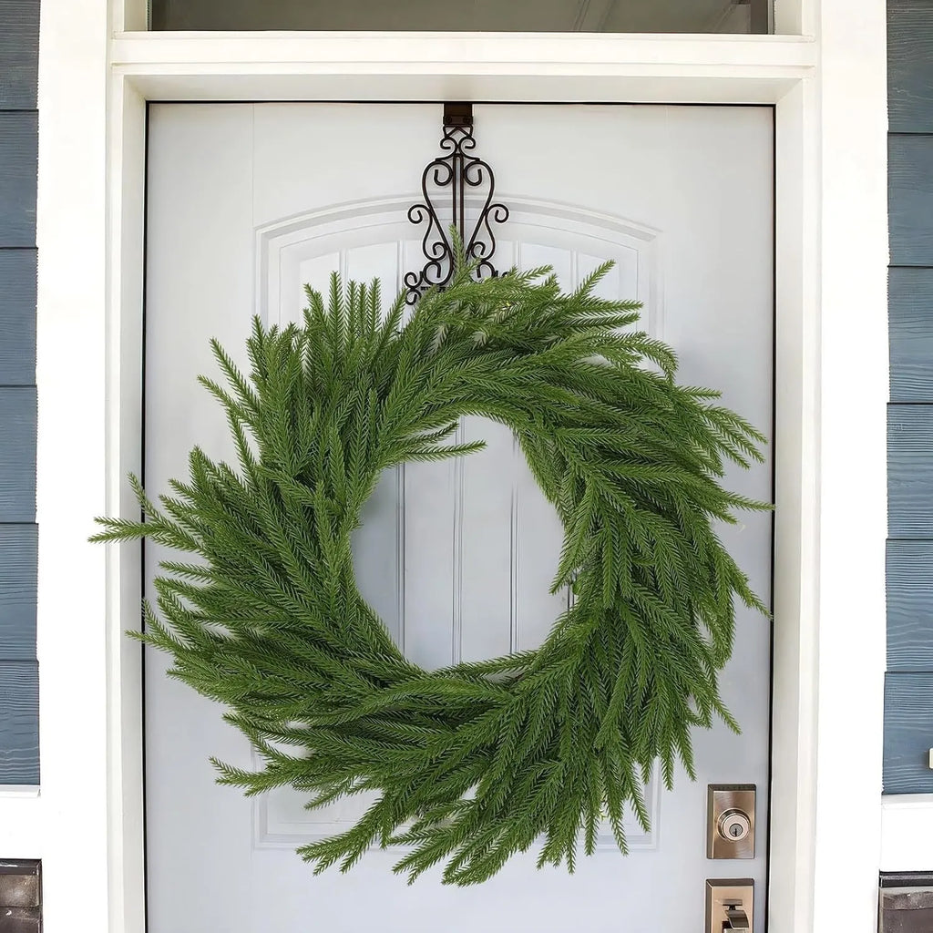 PE plastic American country style garland for front doors, 60cm long with plastic foliage