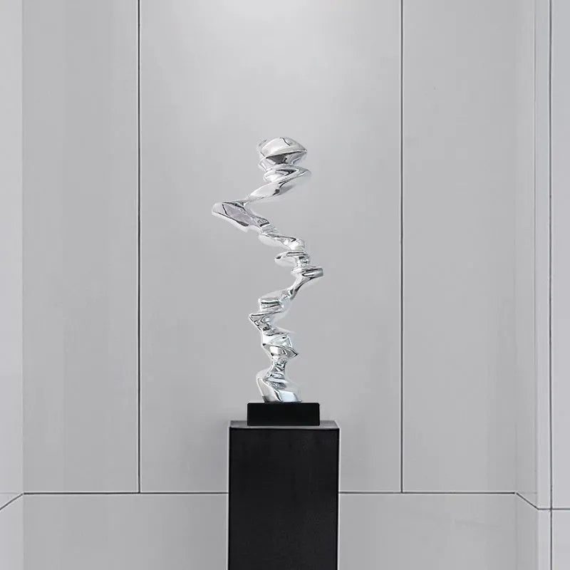 Abstract still life decorative ornament in natural resin with modern minimalist design