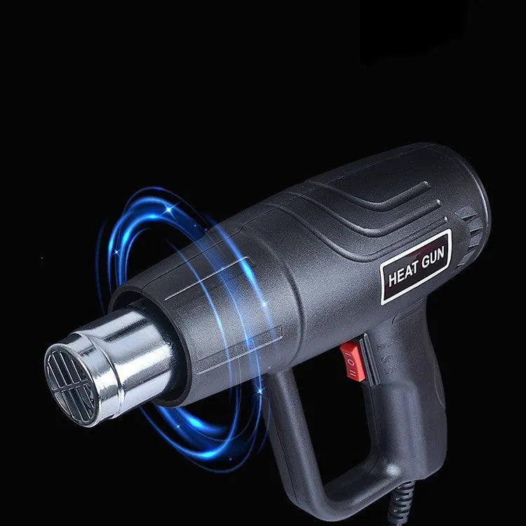 2000W industrial hot air gun with grid air outlet and two-gear temperature switch.