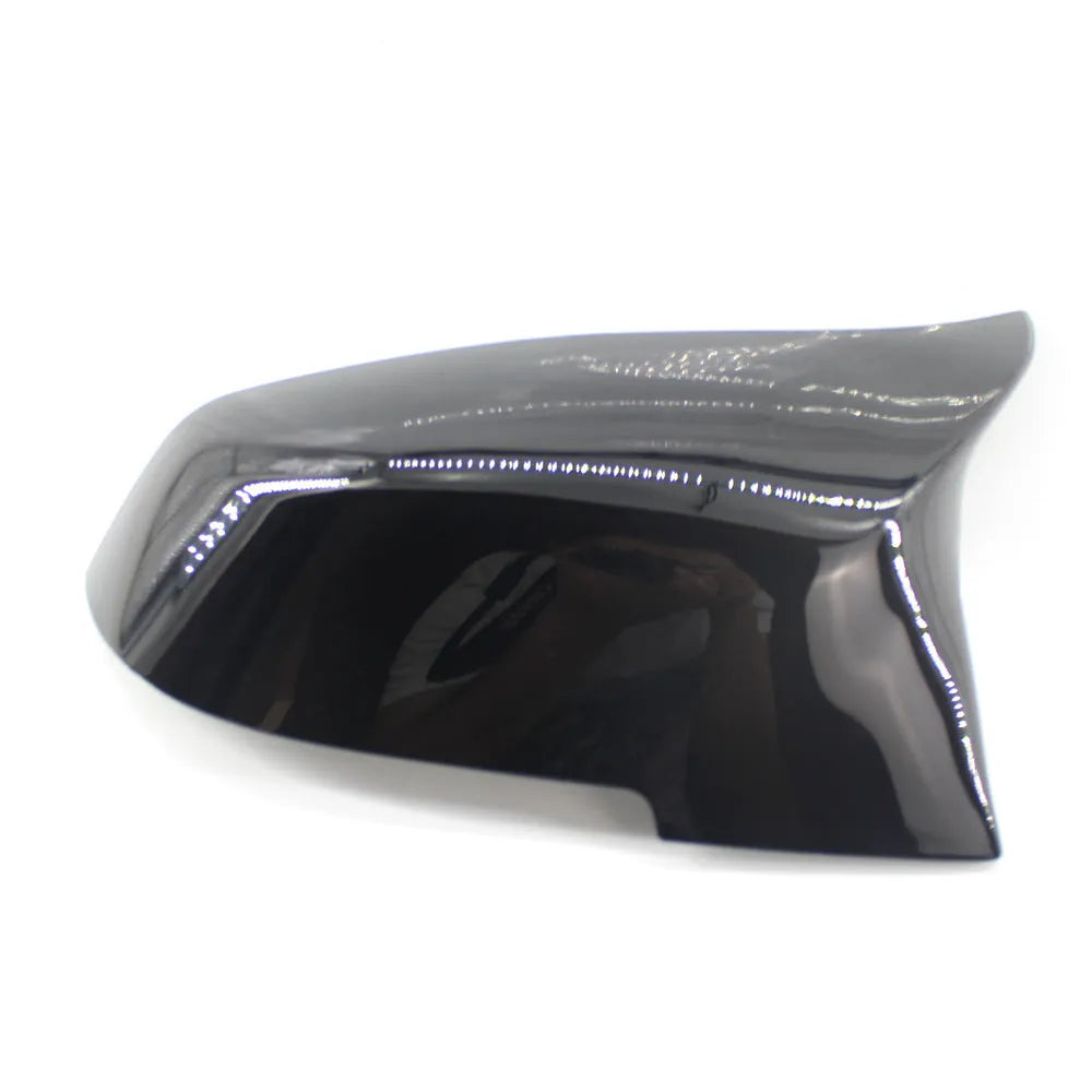 Paint bright black horn-shaped rearview mirror shell for BMW 3 Series and 4 Series F-chassis models.