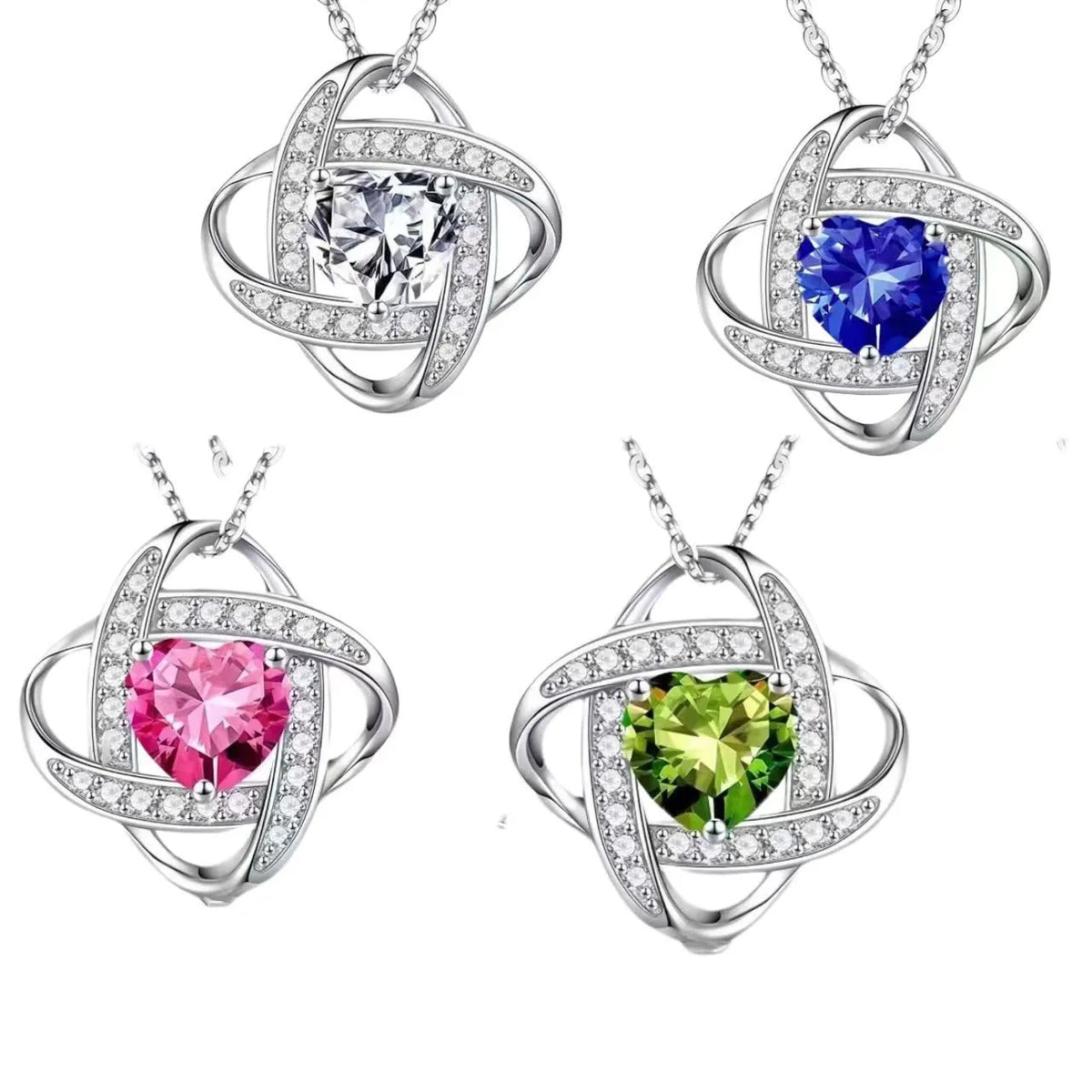 Women's heart-shaped copper necklace with electroplated finish in five colour options
