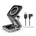 Foldable three-in-one desktop wireless charging bracket shown open and closed