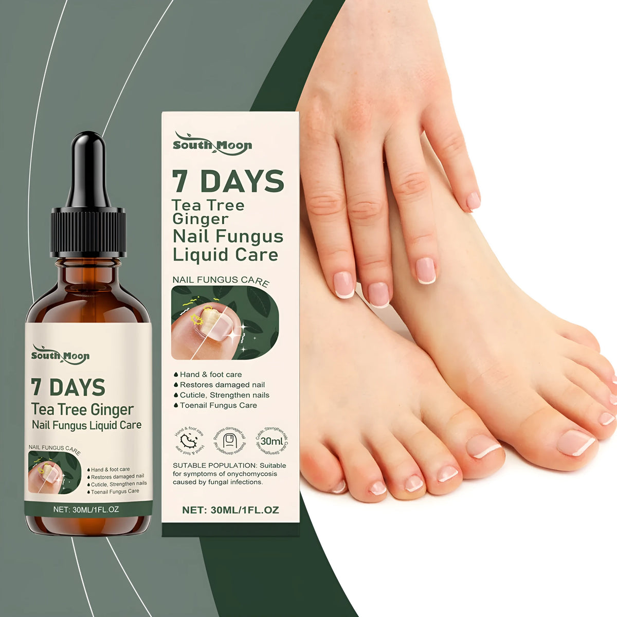 30ml bottle of daily nail care solution for mild brightening and nourishing nail appearance improvement