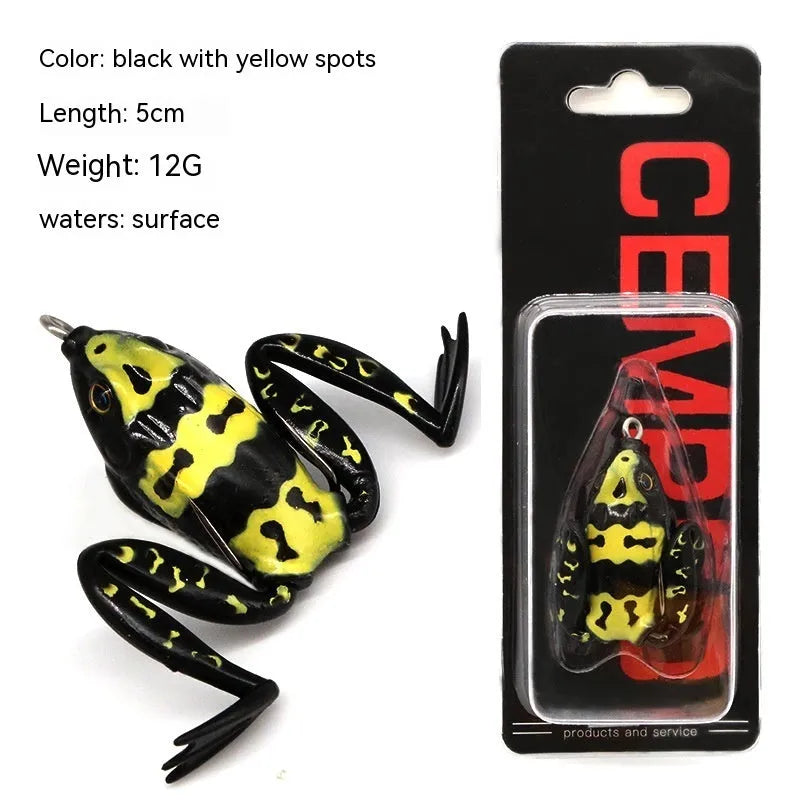 Luya bionic thunder frog fishing bait with double hooks in grass green colour
