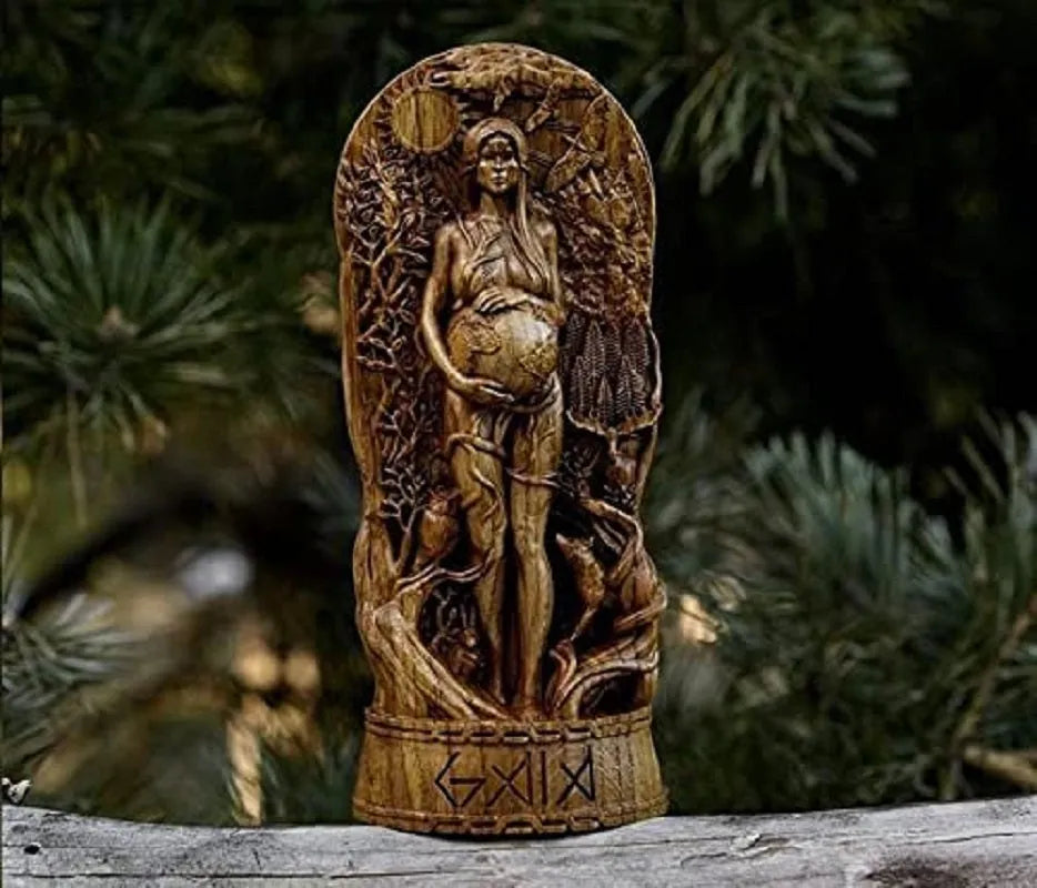 Resin Greek Goddess statue for pagan altar or garden decoration in three colour options