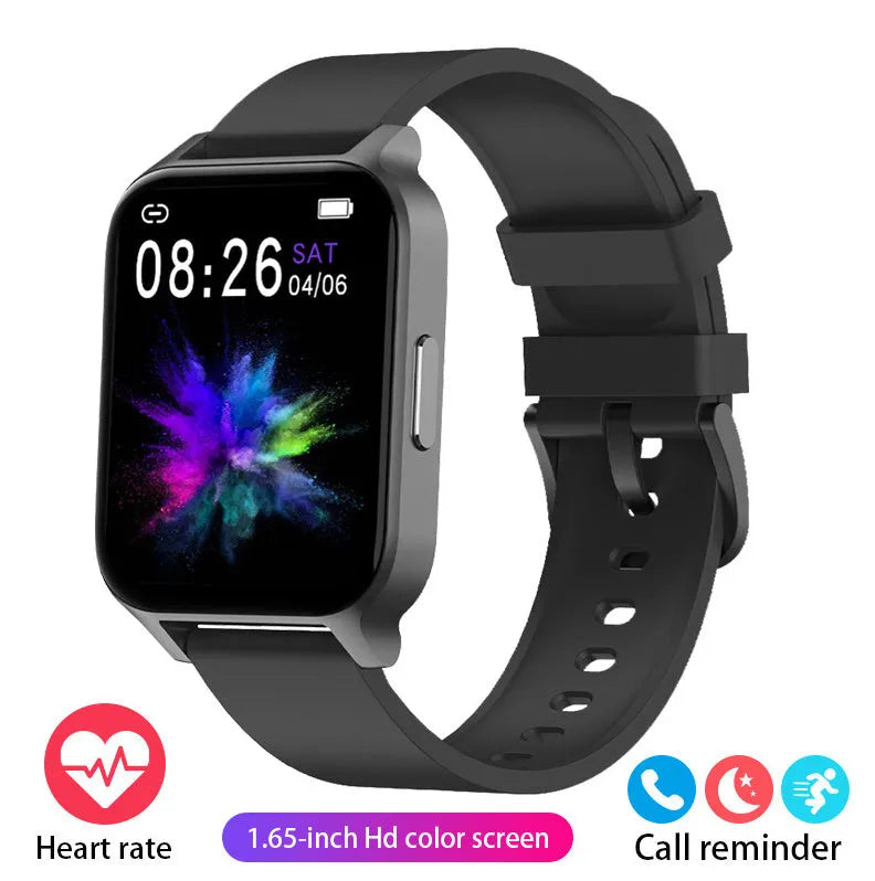Smart health detection watch with colour TFT screen showing heart rate and blood pressure metrics